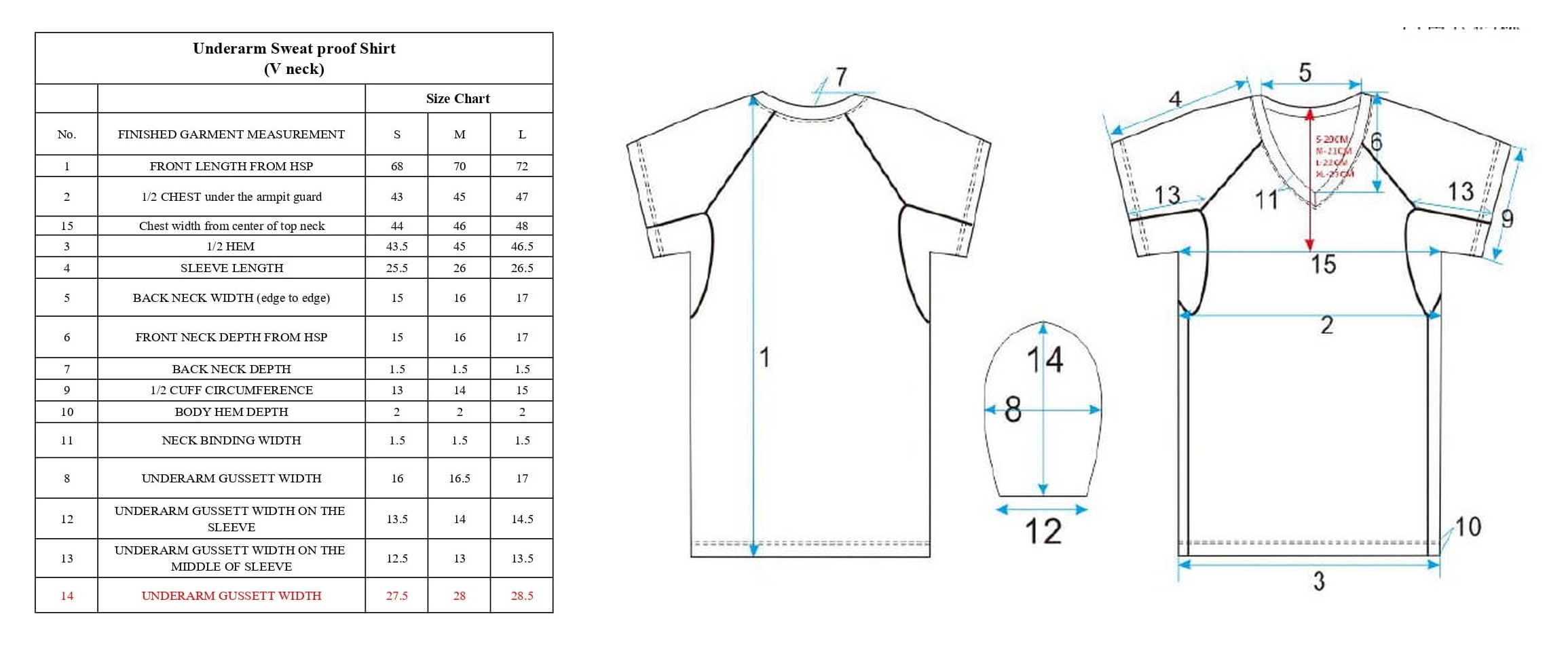 Size Chart Horizontal