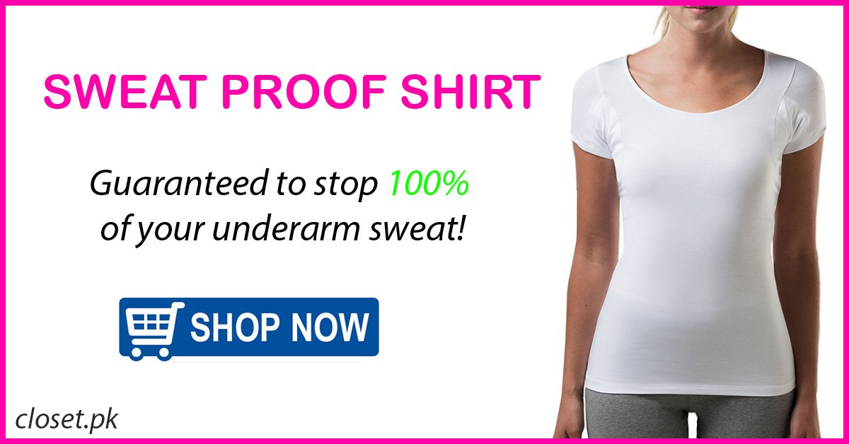 Underarm sweat proof shirt guaranteed sweat block paded t-shirt for women shipping Pakistan