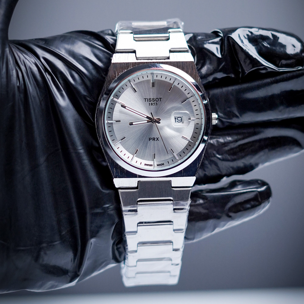 04 Tissot 1853 PRX – Elegant Swiss Stainless Steel Watch | Black & White Dials