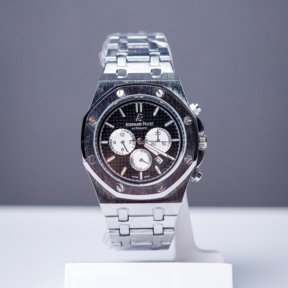 AP Royal Chronograph Watch – Grande Tapisserie Dial | Black & Silver