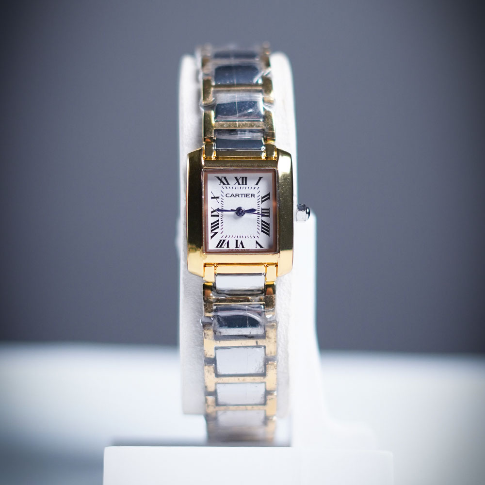 Cartier Tank Française 20MM Women’s Watch – White Roman Dial Stainless Steel Elegance