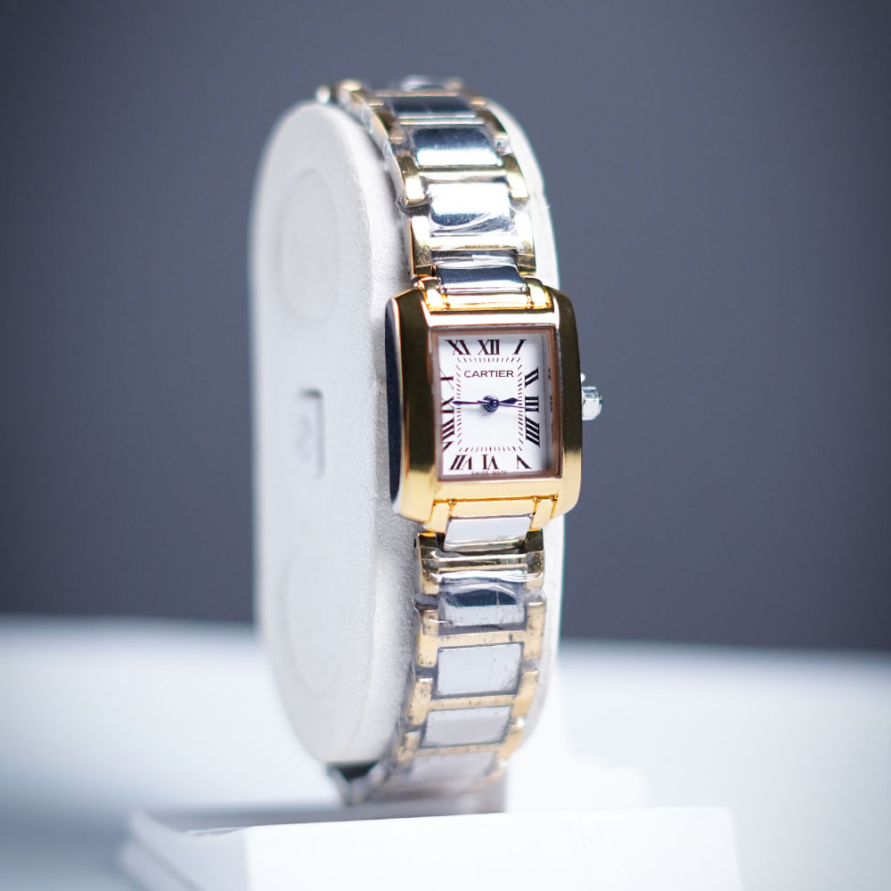 Cartier Tank Française 20MM Women’s Watch – White Roman Dial Stainless Steel Elegance