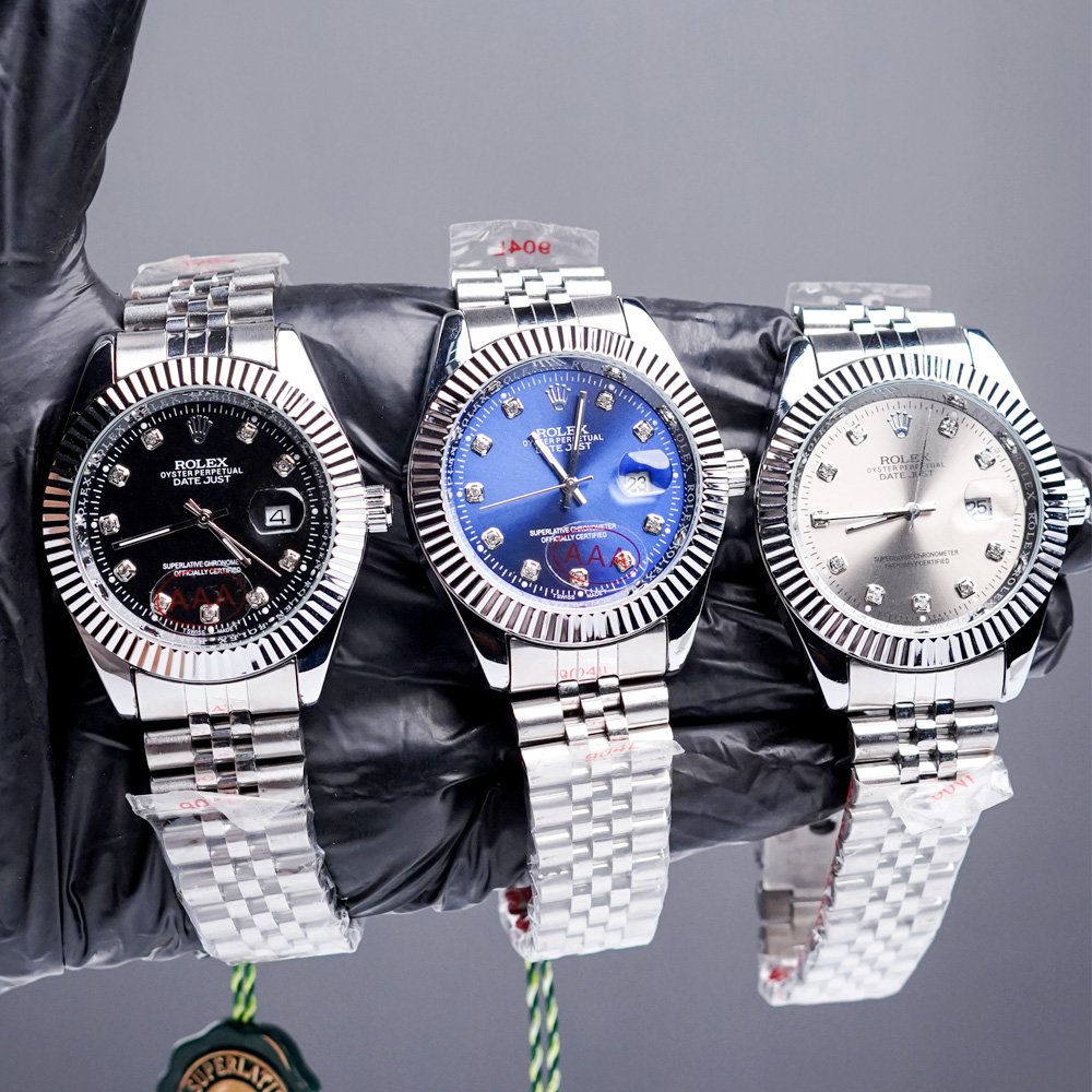 Oyster Perpetual-White-Black-Blue Oyster Perpetual Datejust | Black, White & Blue Dials