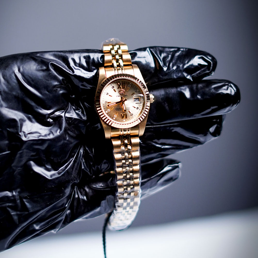 Proking Golden 04 PROKING Women’s Waterproof Watch – Fully Gold-Plated Luxury Timepiece