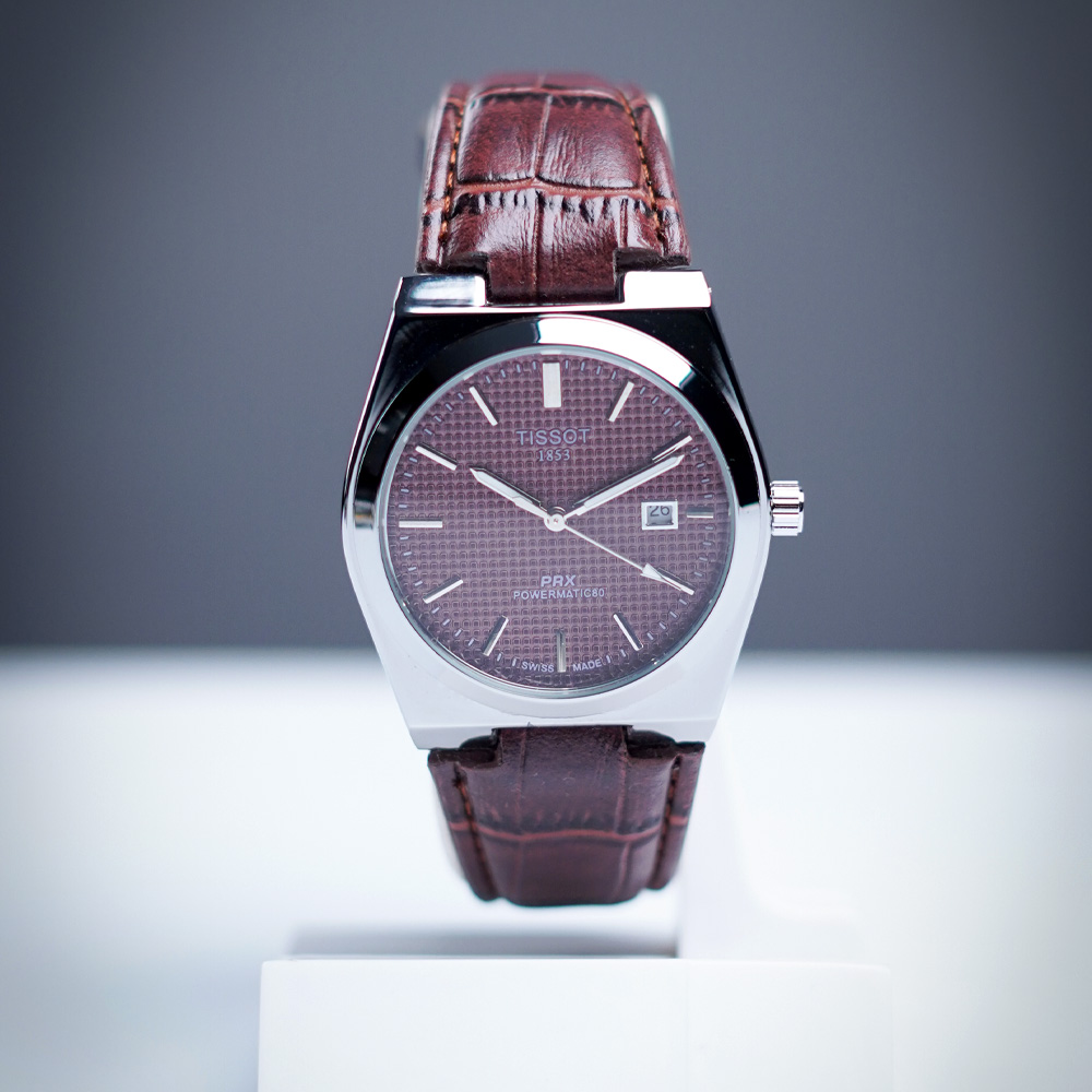 Tissot-1853-leather-brown-01 Tissot PRX 1853 Powermatic 80 – Leather Strap Automatic Watch | Brown, Gray, Green & Black