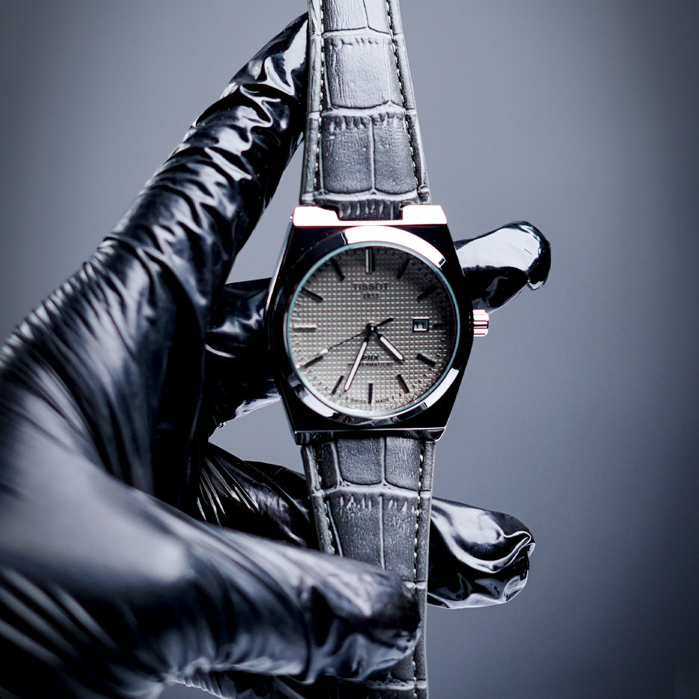Tissot-1853-leather-gray-03 Tissot PRX 1853 Powermatic 80 – Leather Strap Automatic Watch | Brown, Gray, Green & Black