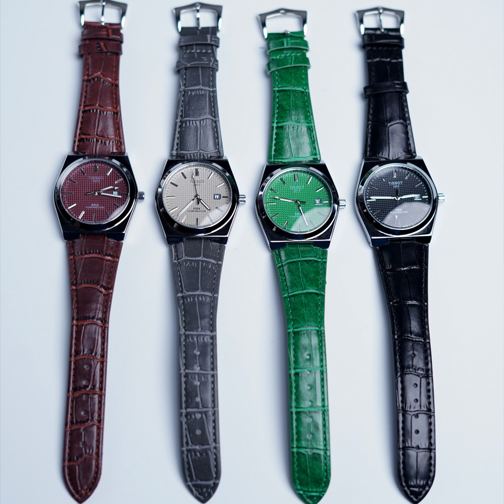 Tissot-1853-leather-green-brown-black-gray Tissot PRX 1853 Powermatic 80 – Leather Strap Automatic Watch | Brown, Gray, Green & Black