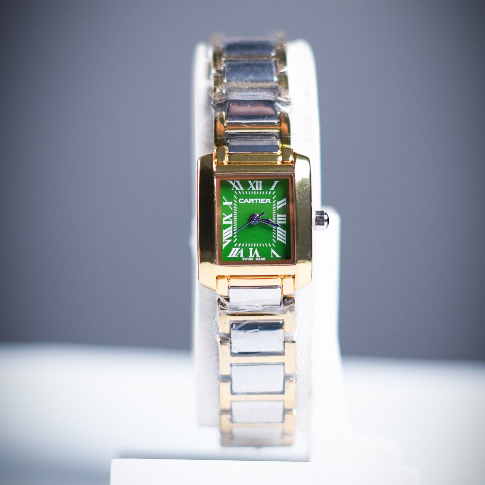 Cartier Tank Française 20MM Women’s Watch – Green Roman Dial in Iconic Design
