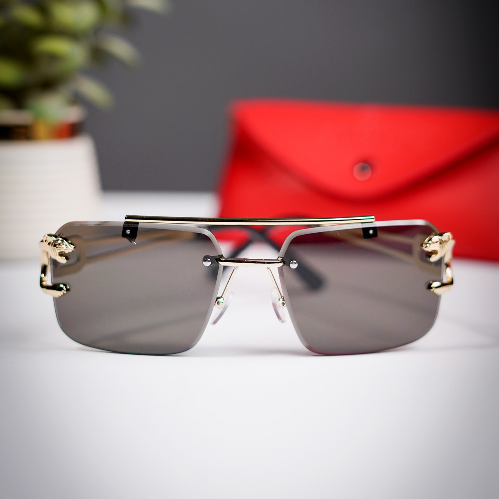 Trendy Rimless Square Sunglasses – Tinted Lens for Bold, Modern Style