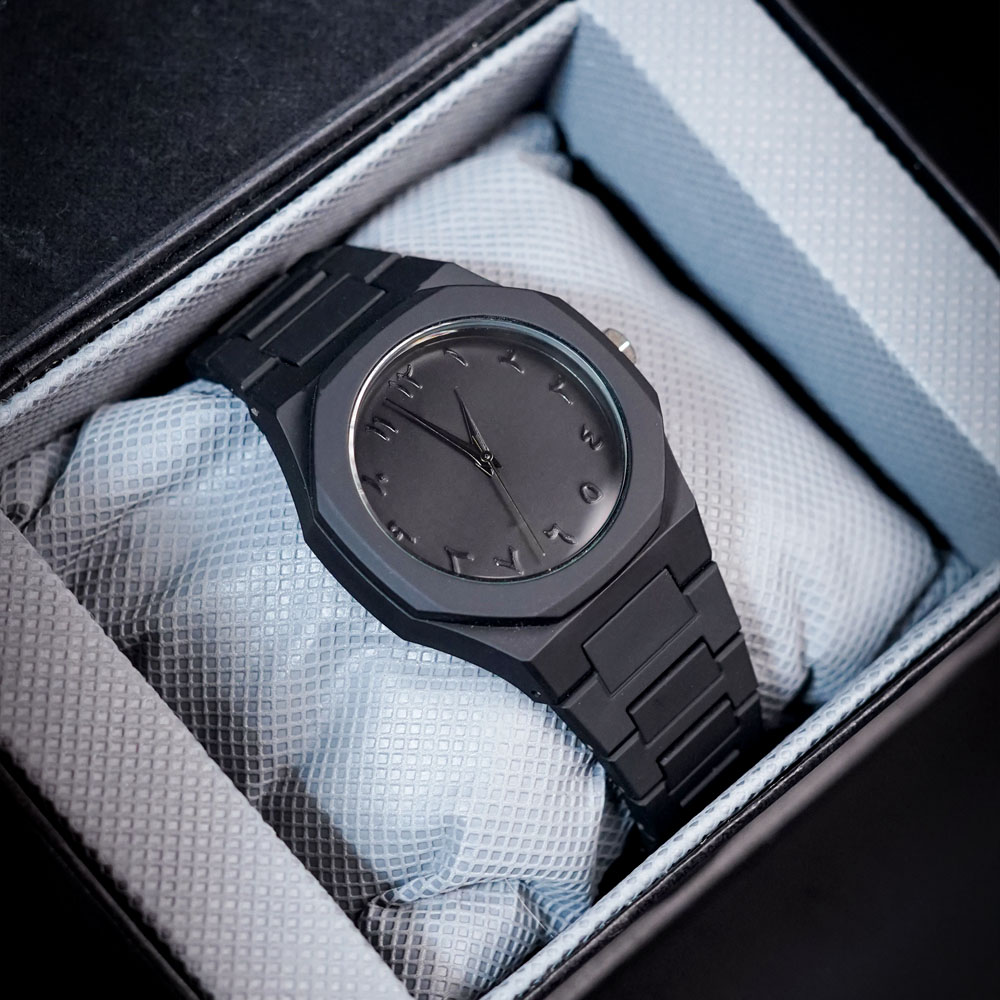 black Aura 03 Black Arabic Aura Quartz Watch – Sleek, Lightweight Design with Premium Finish