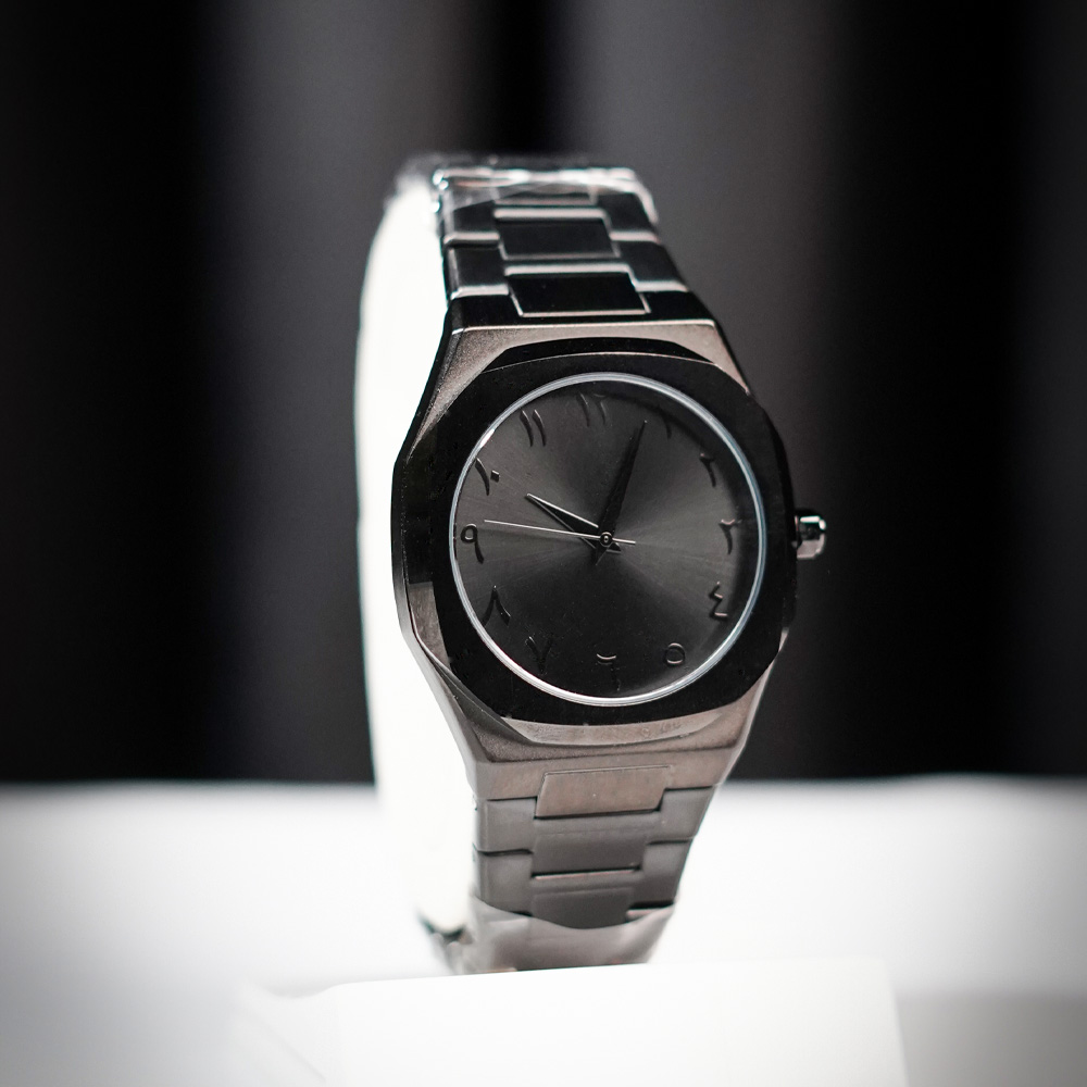 Arabic Aura Heavy Weight Stainless Steel Watch – Bold Luxury with Arabic Numerals