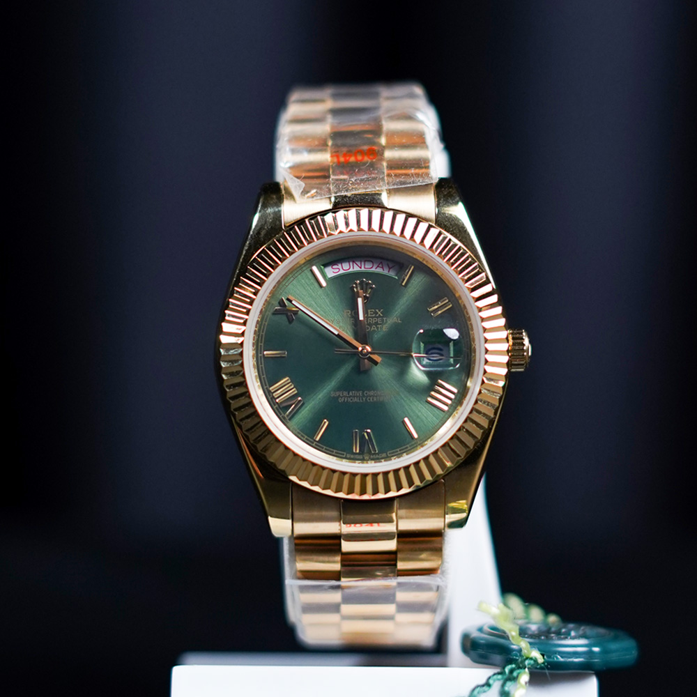 Premium Rolex Day-Date Rose Gold with Green Dial – Luxury Watch