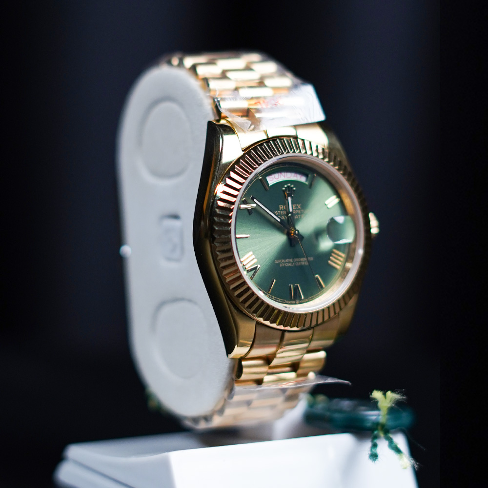 Premium Rolex Day-Date Rose Gold with Green Dial – Luxury Watch